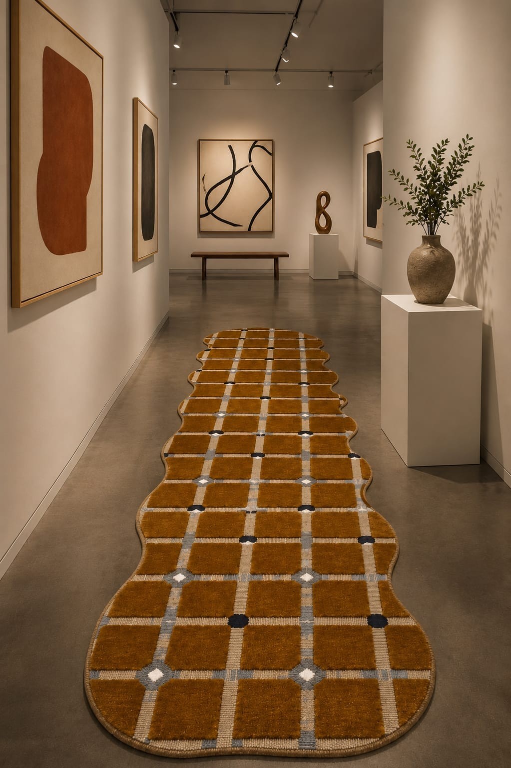 Hand Tufted Rug 5x8 8x10 9x12 Custom Rug Brown OchreFields Rug Area Rug 100%Wool gallery
