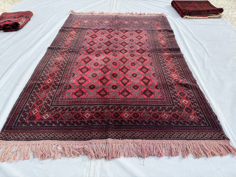 4x6 Ft Afghan Tribal Wool Area Rug Traditional Antique Turkmen Geometric Carpet gallery