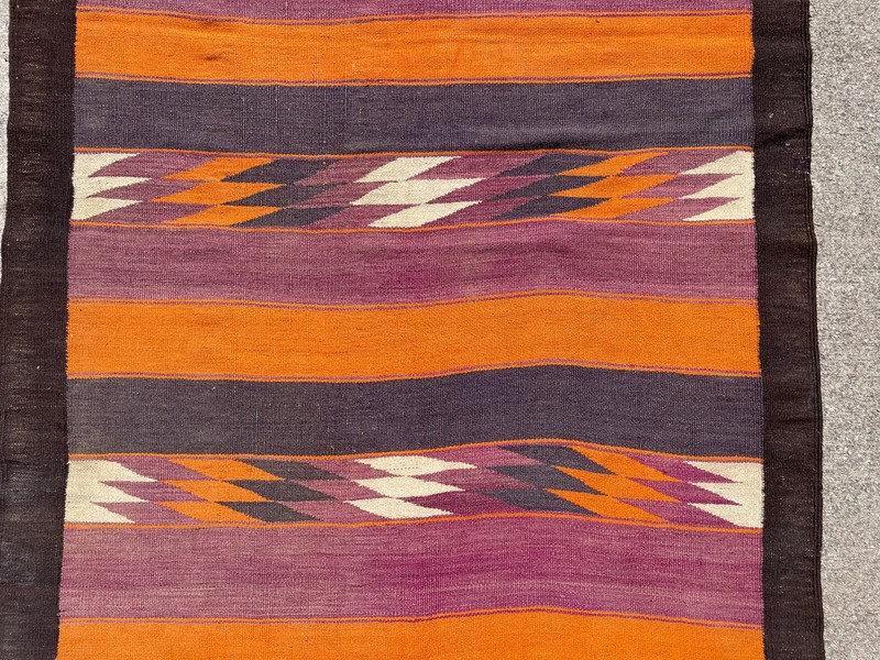 LONG WIDE HANDWOVEN COLORFUL RUNNER rug 5x12 Turkish kilim caucasian flatweave gallery