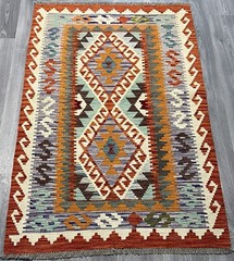 Vintage Kilim Traditional Hand Made Oriental Wool Kilim 5ftx3.2ft 159cmx102cm