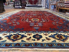Vintage Bohemian 1960-1970s Oushak Tribal Rug 7’8”x11’