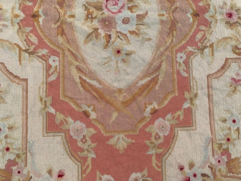 Vintage Handmade Aubusson: French Style Chain-Stitch, Needlepoint Rug 2x4 ft gallery