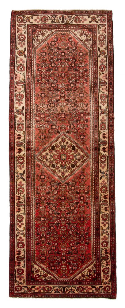 3'11" x 10'5" Vintage Hand-knotted Runner Rug Traditional Oriental Wool Carpet
