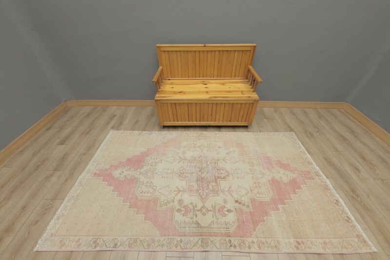 Sparta Distressed Accent Rug Anatolian Vintage Hand Knotted Wool Carpet 4x8 ft gallery