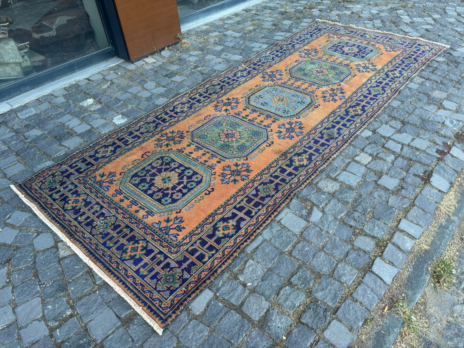 Bohemian rugs, Runner rug, Handmade, Turkish rug, Vintage, Wool | 4,4 x 11,4 ft gallery