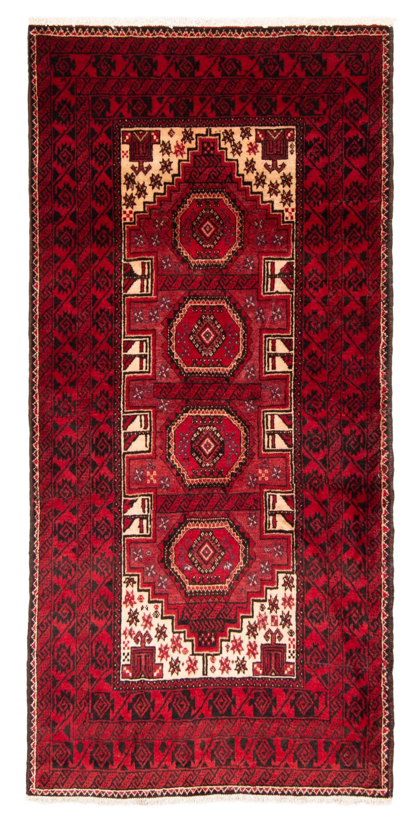 Vintage Red Traditional 3'3" x 6'7" Hand-Knotted Oriental Wool Area Rug gallery