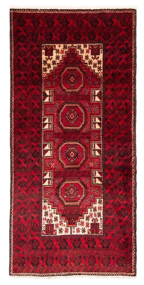 Vintage Red Traditional 3'3" x 6'7" Hand-Knotted Oriental Wool Area Rug