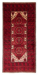 Vintage Red Traditional 3’3″ x 6’7″ Hand-Knotted Oriental Wool Area Rug
