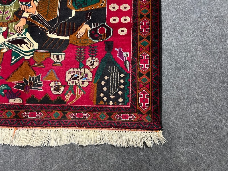 Afghan Laila Majnun Pictorial 4 x 6 Ft Rug Handmade Wool Love Story Folk Art gallery