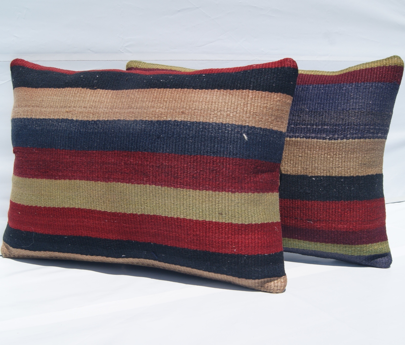 HOME DECOR PILLOW MULTI COLORED RECTANGLE WOOL 30+ TURKISH KILIM AREA RUG 20X14" gallery