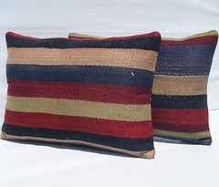 HOME DECOR PILLOW MULTI COLORED RECTANGLE WOOL 30+ TURKISH KILIM AREA RUG 20X14″