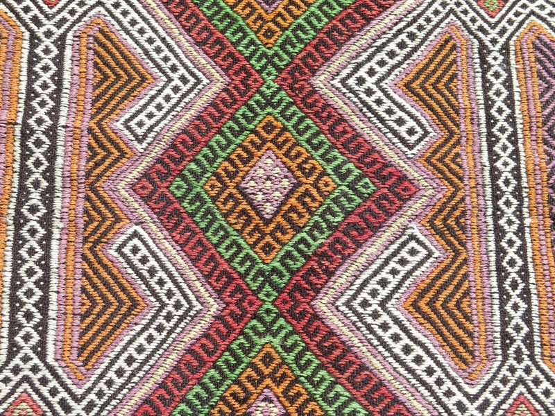 Vintage Turkish Kilim Rug, Handmade Wool Tribal Large Carpet Colorfull Rug 5x8ft gallery