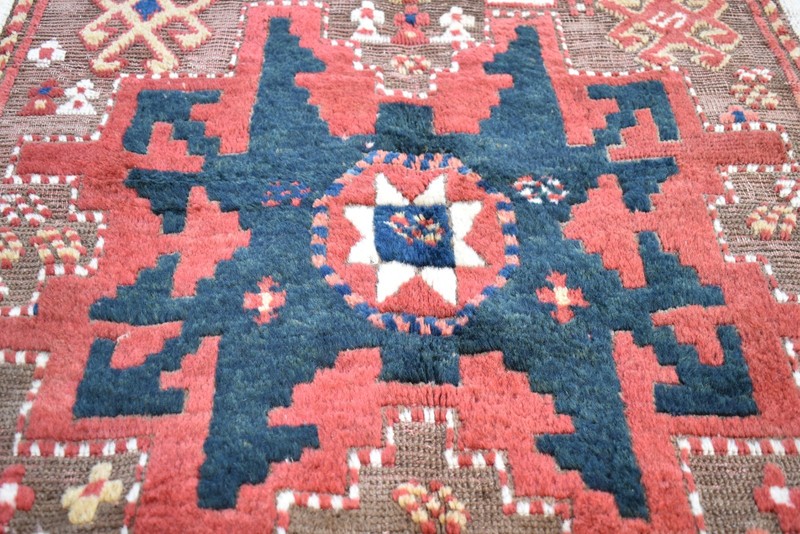 Antique Caucasian Rug 49'' x 92'' Collector's Item Great Color Kazak Wool Rug gallery