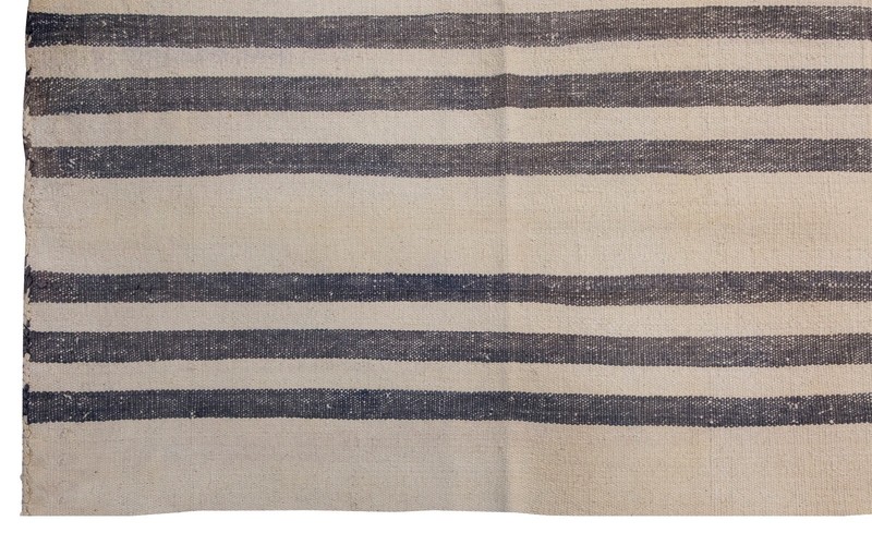 Goat Hair Turkish Striped Kilim Runner,Vintage Minimal Kilim,2'6 x 17'11 ft gallery