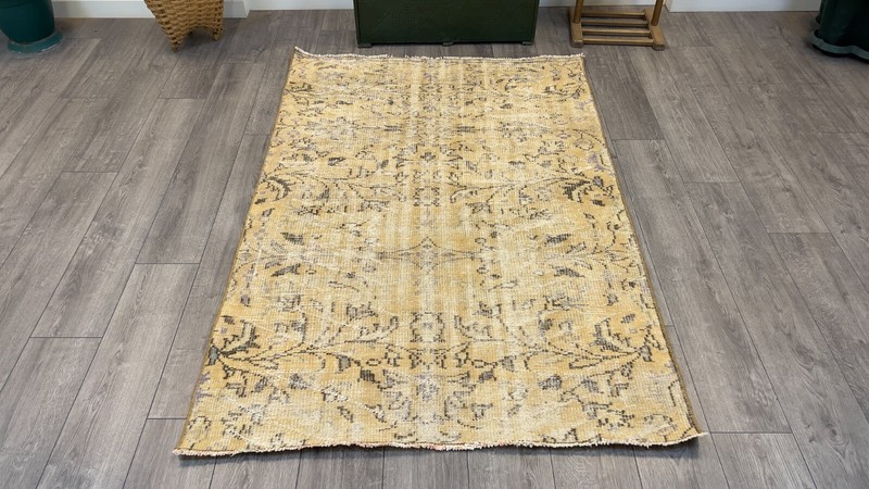 Orange Area Rug, Orange Turkish Rug, Turkish Area Rug, Vintage Rug, 4.1 x 6 ft gallery