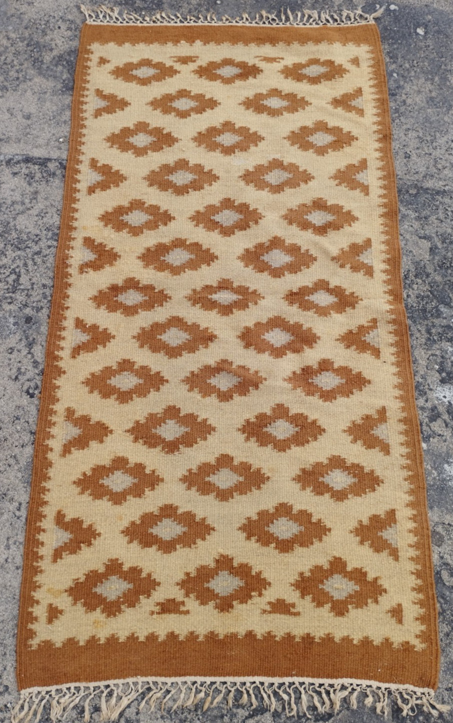 Vintage Handmade Turkish Tribal Wool Runner Rug 136x68 cm gallery
