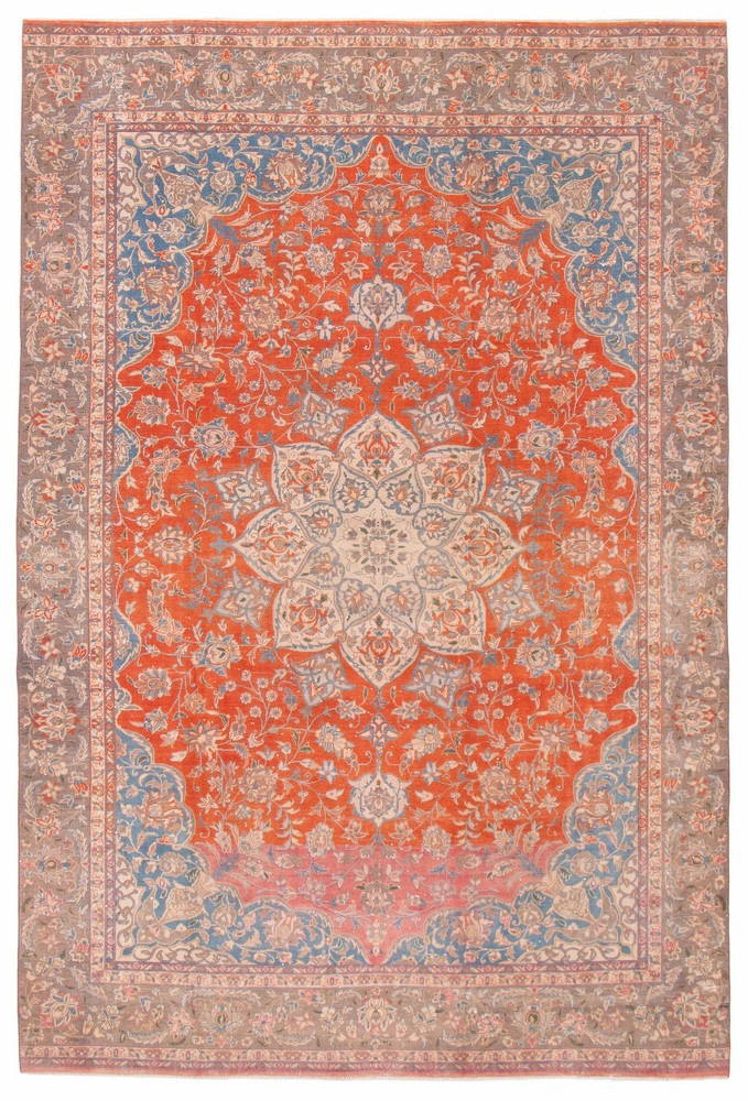 Traditional Vintage Hand-Knotted Area Rug 8'8" x 12'10" Oriental Wool Carpet