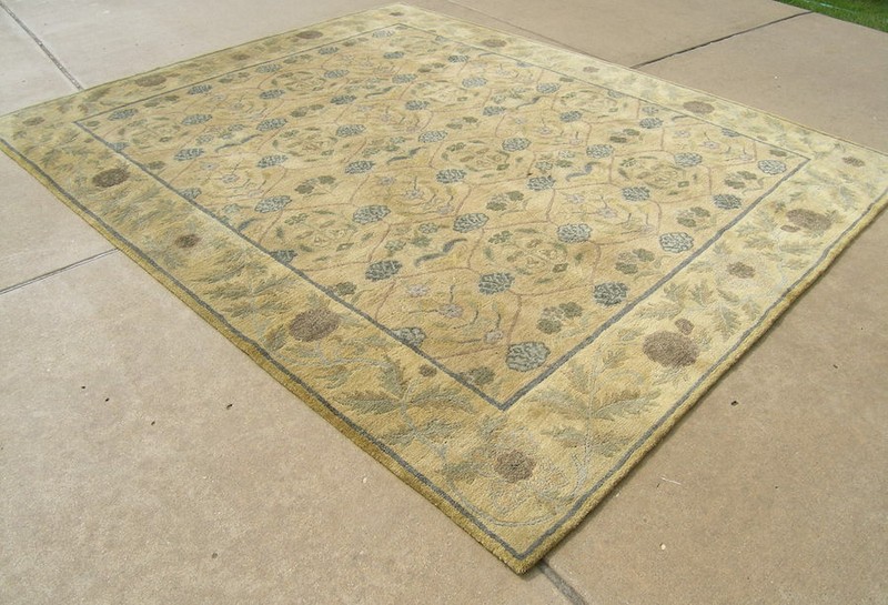 Lovely Vintage Tibetan Arts and Crafts Voysey Design Oriental Rug Carpet 96x118" gallery