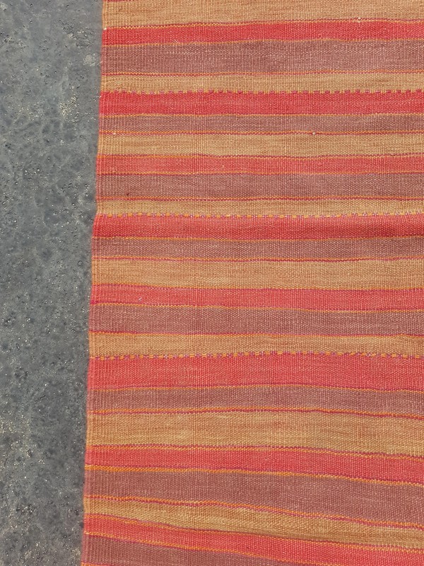Vintage Traditional Handmade Turkish Striped Wool Multi Kilim Runner 6x1.8ft gallery