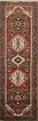 Vintage 8 ft Runner Rug 2′ 6″ x 7′ 10″ Wool Hand-made Geometric Tribal Carpet
