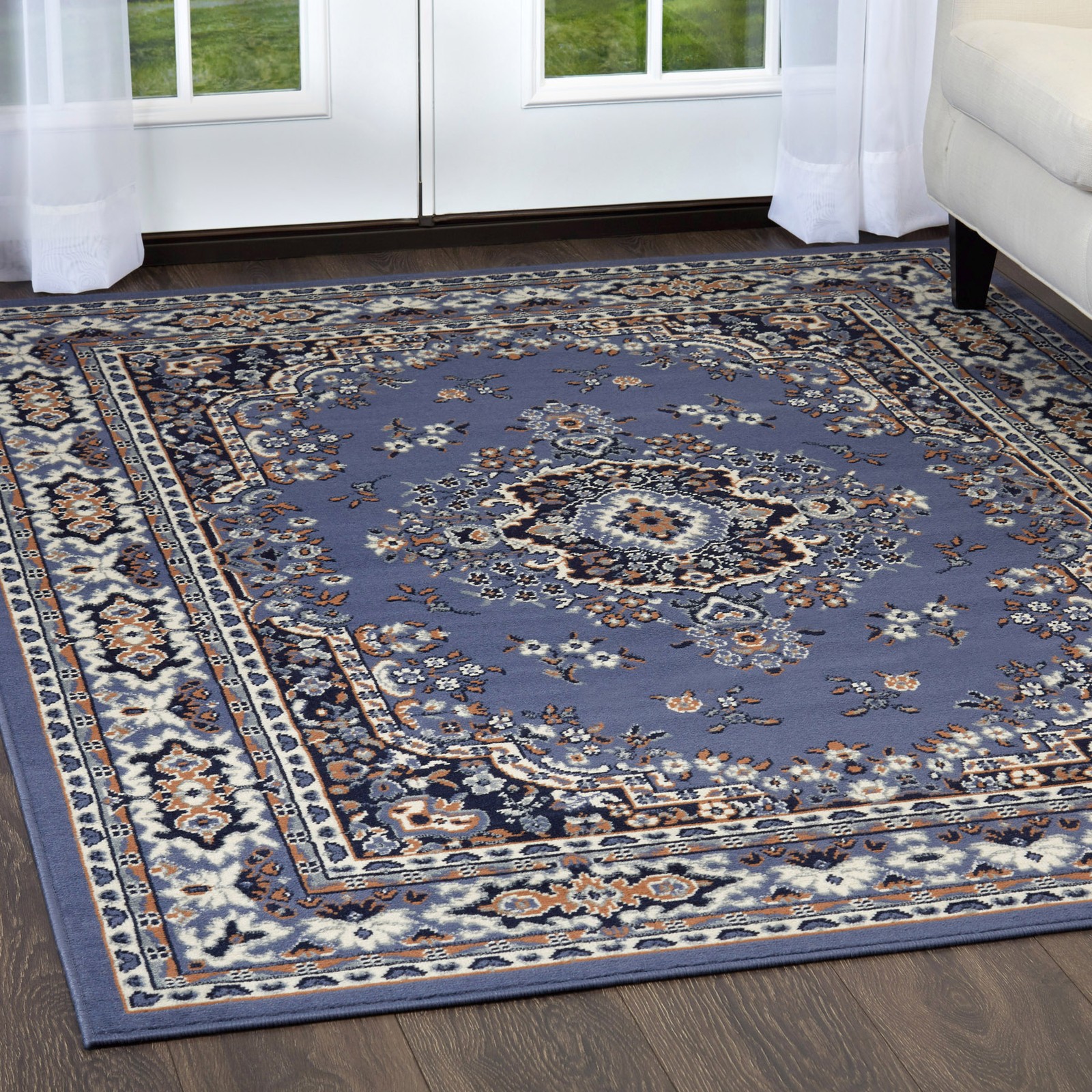 Persien BLUE AREA RUG 9 X 12 LARGE ORIENTAL CARPET 69 - ACTUAL 9' 2" X 12' 5" gallery
