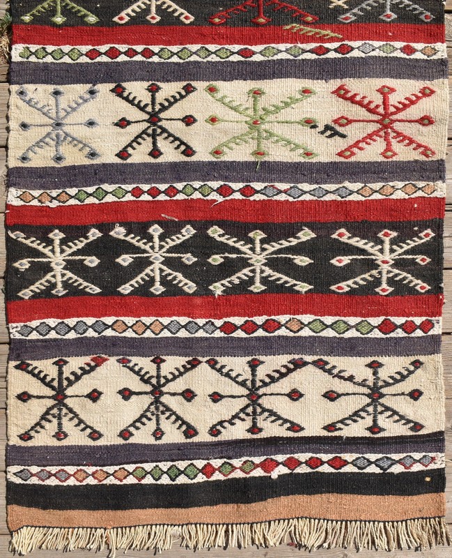 Turkish Rug 2'x7' Oriental Rug Cicim Runner Kilim Corridor Hallway Rug 63x230cm gallery