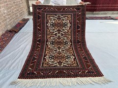 4’2×6’2 ft Vintage Afghan Hand Knotted Rug Oriental Geometric Wool Boho Carpet