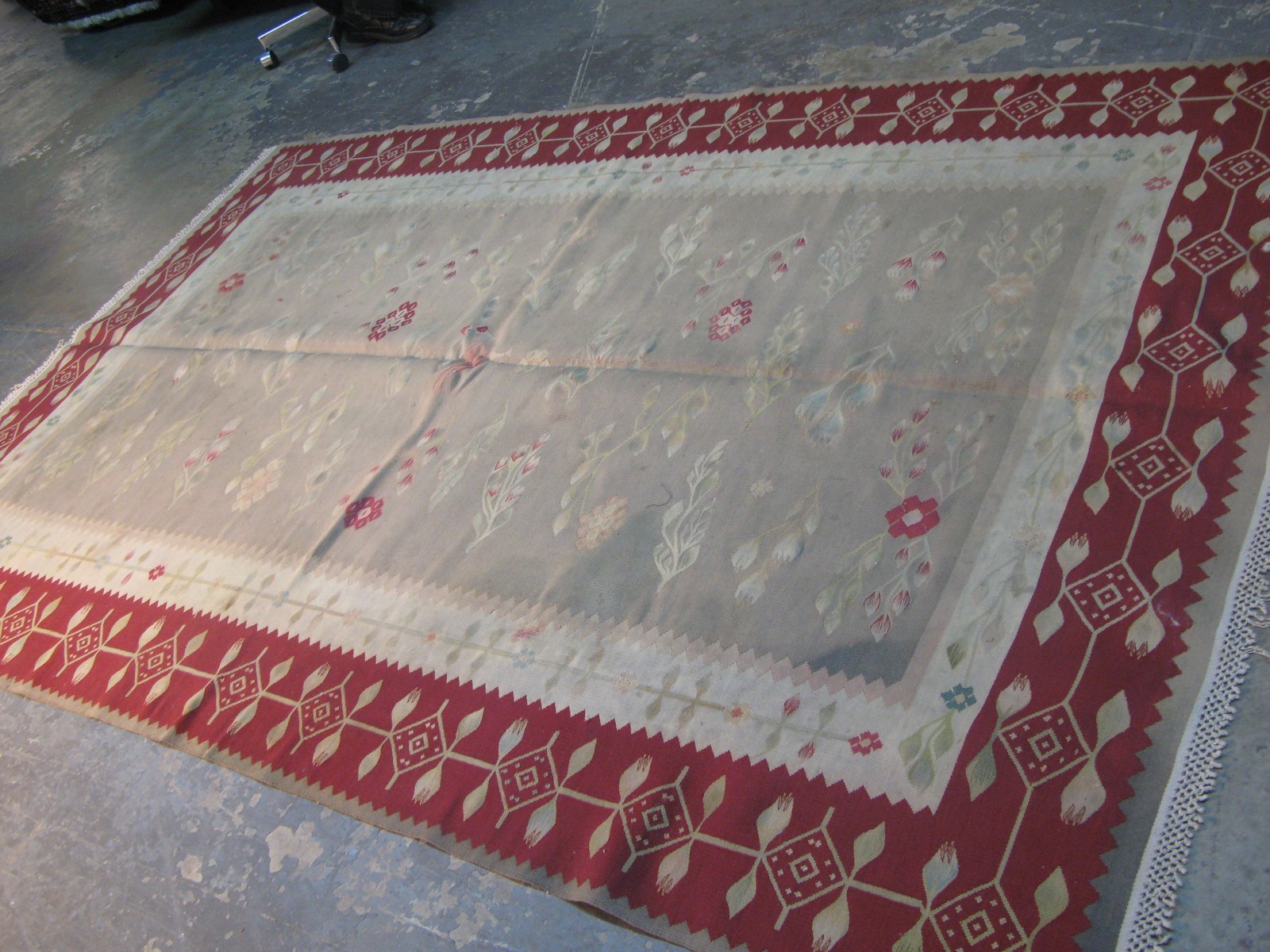 Antique European Bessarabian Wool Hand Made Kilim Rug 5'-7 x 8'-7 Moldova gallery