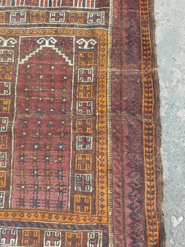 Vintage Hand Made Traditional Rug Oriental Wool Multicolor Carpet 134x95 cm gallery
