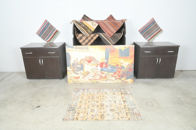 turkish square mini rug 3x3 neutral vintage doormat carpet oushak small rug,998 gallery