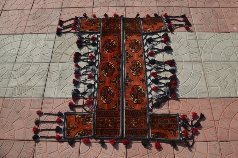 COLLECTORS’ ITEM Antique Pair Of Turkoman Bukhara Jalar Tend For Wall Hang gallery