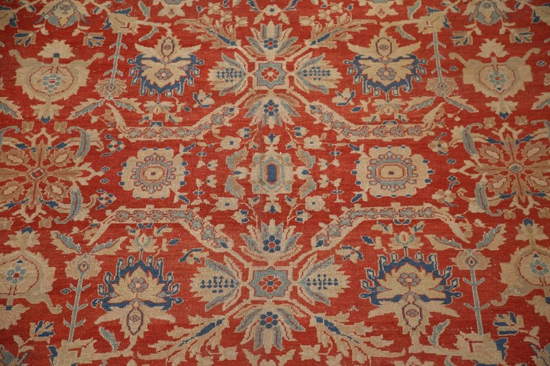 Pre-1900 Antique Vegetable Dye Sultanabad Ziegler Palace Size Rug 14x17 Carpet gallery