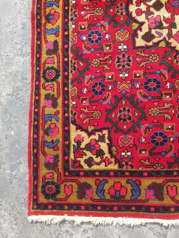 Vintage Hand Made Traditional Rug Oriental Wool Multicolor Carpet 1160x116 cm gallery