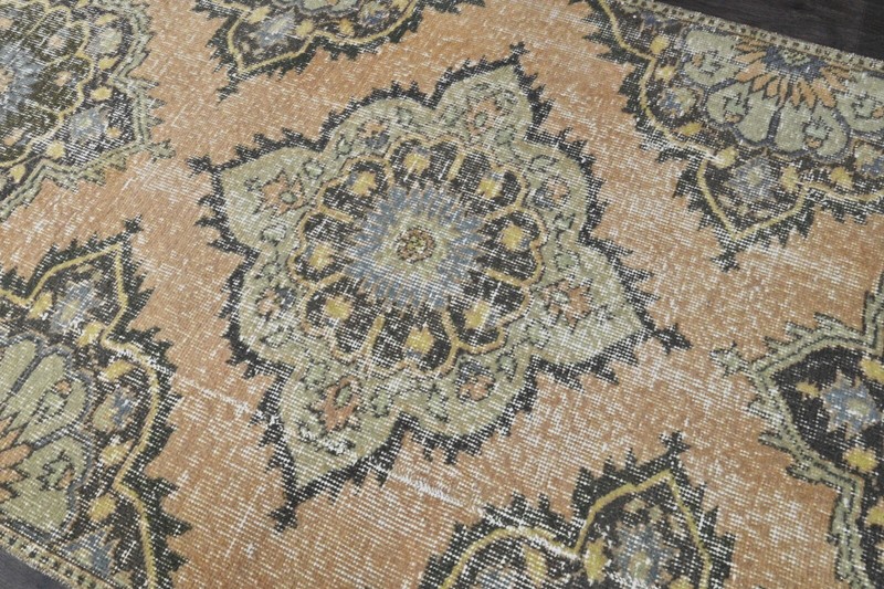 Vintage Turkish Runner Rug 3x12ft Wool Anatolian Handmade Hallway Oushak ORANGE gallery