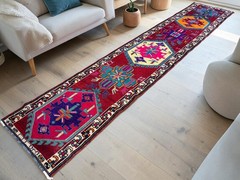 Wool rug, Bohemian rugs, Runner rug, Handmade rug, Turkish rug | 2,8 x 14,5 ft