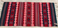 Vintage Traditional Handmade Mexican Geometric Wool Kilim Rug 153×68 cm