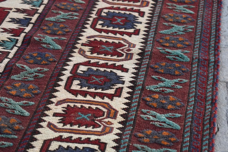 6'4 x 9'1 Best handmade vintage afghan tribal berjesta area rug, 100% wool rug gallery