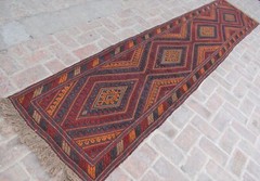 3×12 Hand Knotted Vintage Afghan Moshvani Hallway Runner Persian Tribal Wool Rug