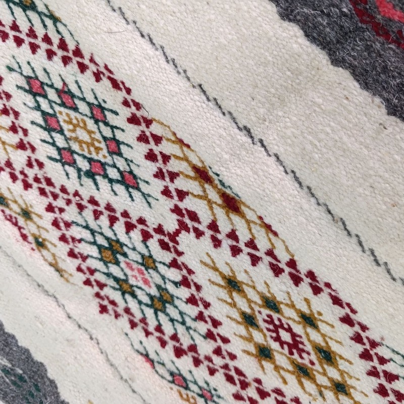 Vintage Handmade Algerian Berber Wool Rug 90x52cm Ghardaia Tribal gallery