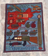 Ar Handmade Afghan Rug war Rug Baluchi Wool Pictorial Rug 75×60 cm