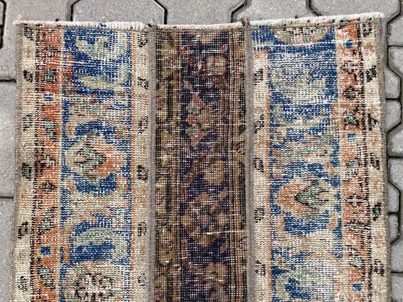 Brown rug, Turkish rug, Vintage Rug, Patchwork rug, Runner rug, 2.1 x 10 ft gallery