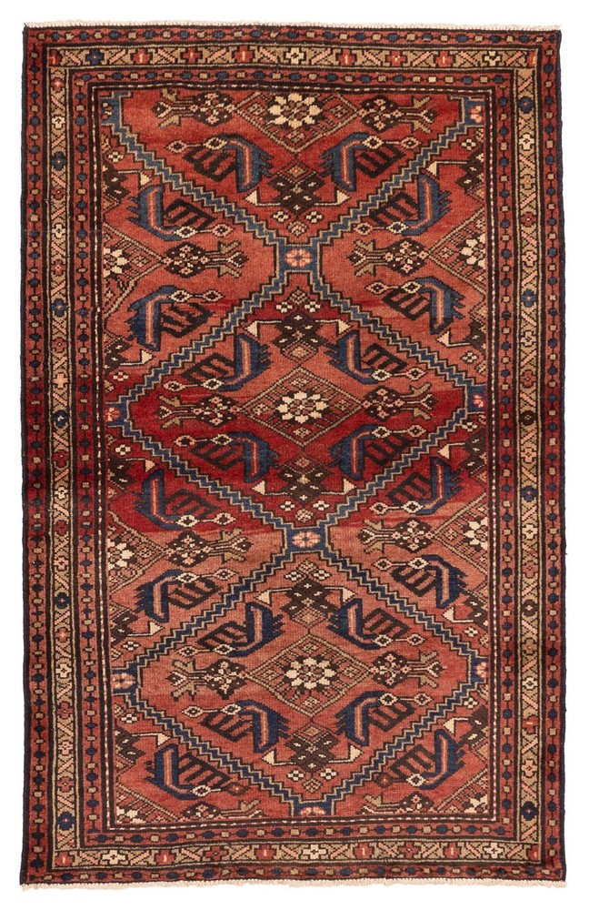 Traditional Vintage Hand-Knotted Area Rug 3'11" x 6'4" Oriental Wool Carpet