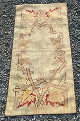 American Folk Art Oak Leaf Hook Rug