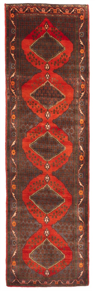 3'7" x 12'8" Vintage Hand-knotted Runner Rug Traditional Oriental Wool Carpet