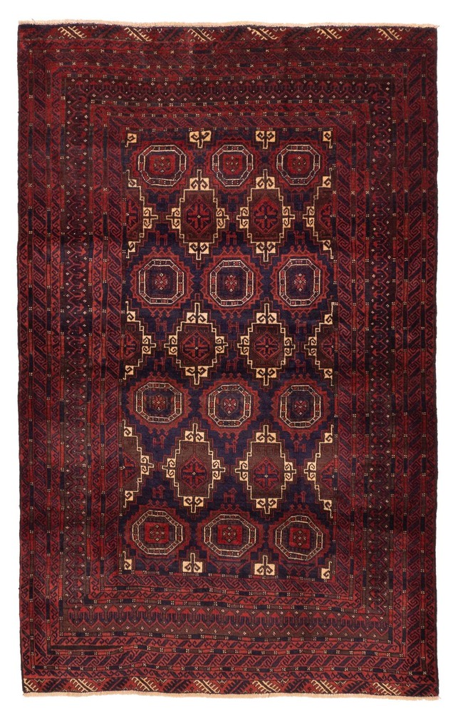 Vintage 4'2" x 6'10" Traditional Hand Knotted Vegetable Dye Wool Area Rug