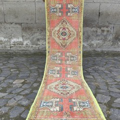 2×6 Turkish kitchen rug 1.71 x 6.3 ft Vintage Handmade rug 52 x 192 cm runner