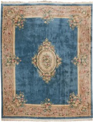 RRA 12×15 Japanese Aubusson Light Blue Floral Rug 29770