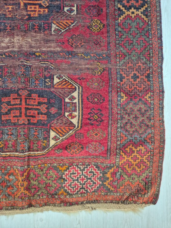 100 yo Antique Konya Cihanbeyli Hand-Knotted Runner Rug , 47x130" Fragment Rug gallery