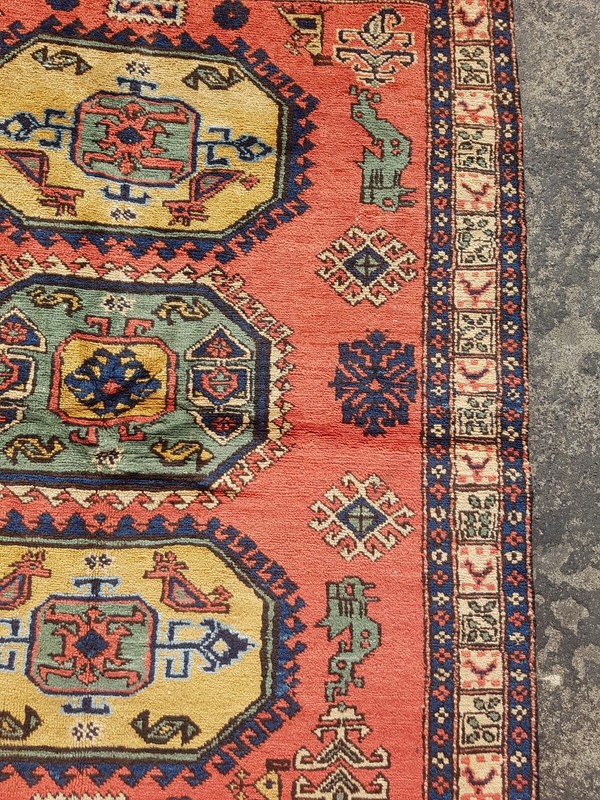 Vintage Hand Made Traditional Rug Oriental Wool Multicolor Carpet 138x108 cm gallery