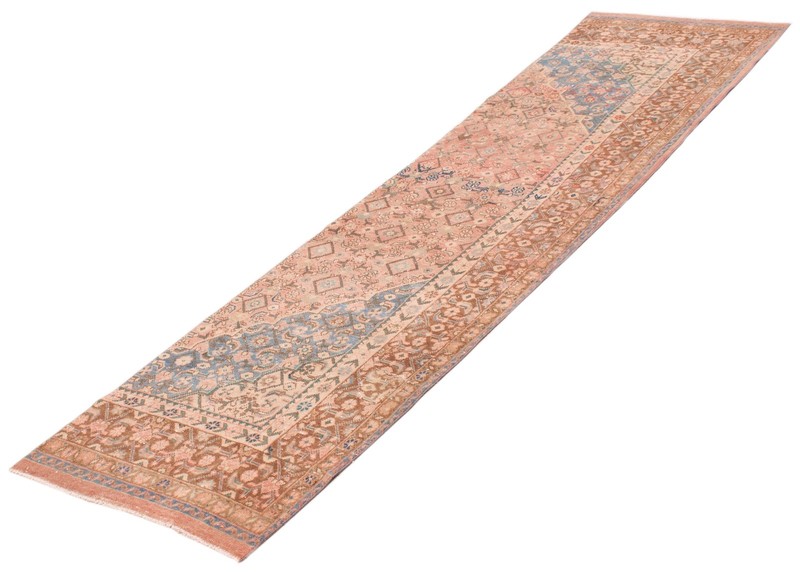 3'3" x 12'10" Vintage Hand-knotted Runner Rug Traditional Oriental Wool Carpet gallery